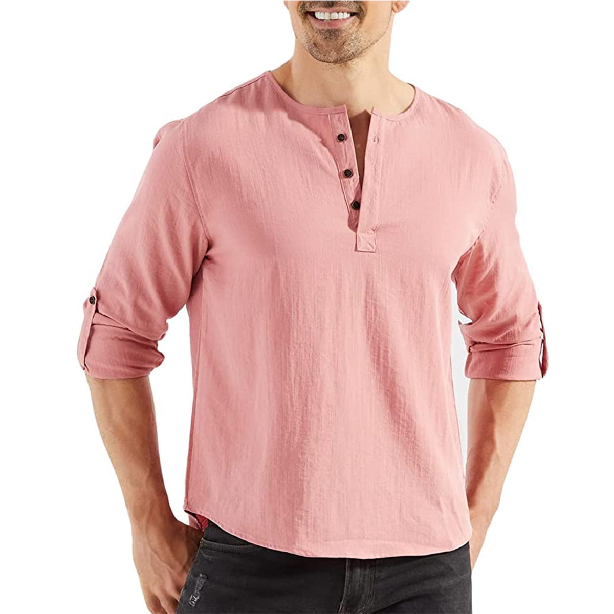 Skenes · NW SH-09 — Cotton-Linen Plain Long-Sleeve Shirt