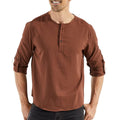 Skenes · NW SH-09 — Cotton-Linen Plain Long-Sleeve Shirt