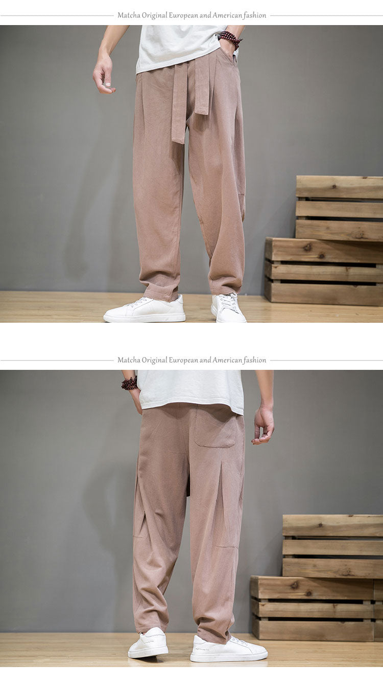 Whalers · NW TP-23 — Elastic-Waist Cotton-Linen Trouser