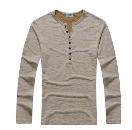 Coal · NW KT-17 — Men's Buttoned Henley Long-Sleeve Tee
