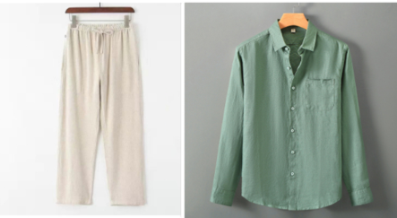 Barwon · NW LN-09 — linen-blend shirt and trouser set